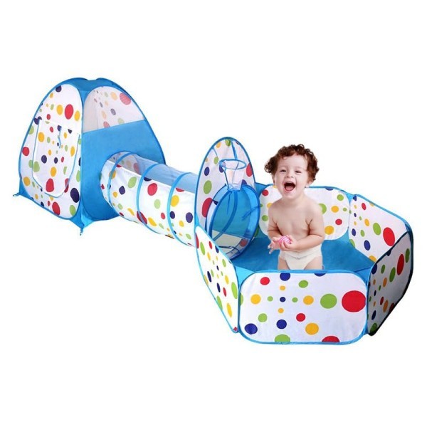 خيمة النفق 3 في 1 باللون الأزرق 💙🎪✨
